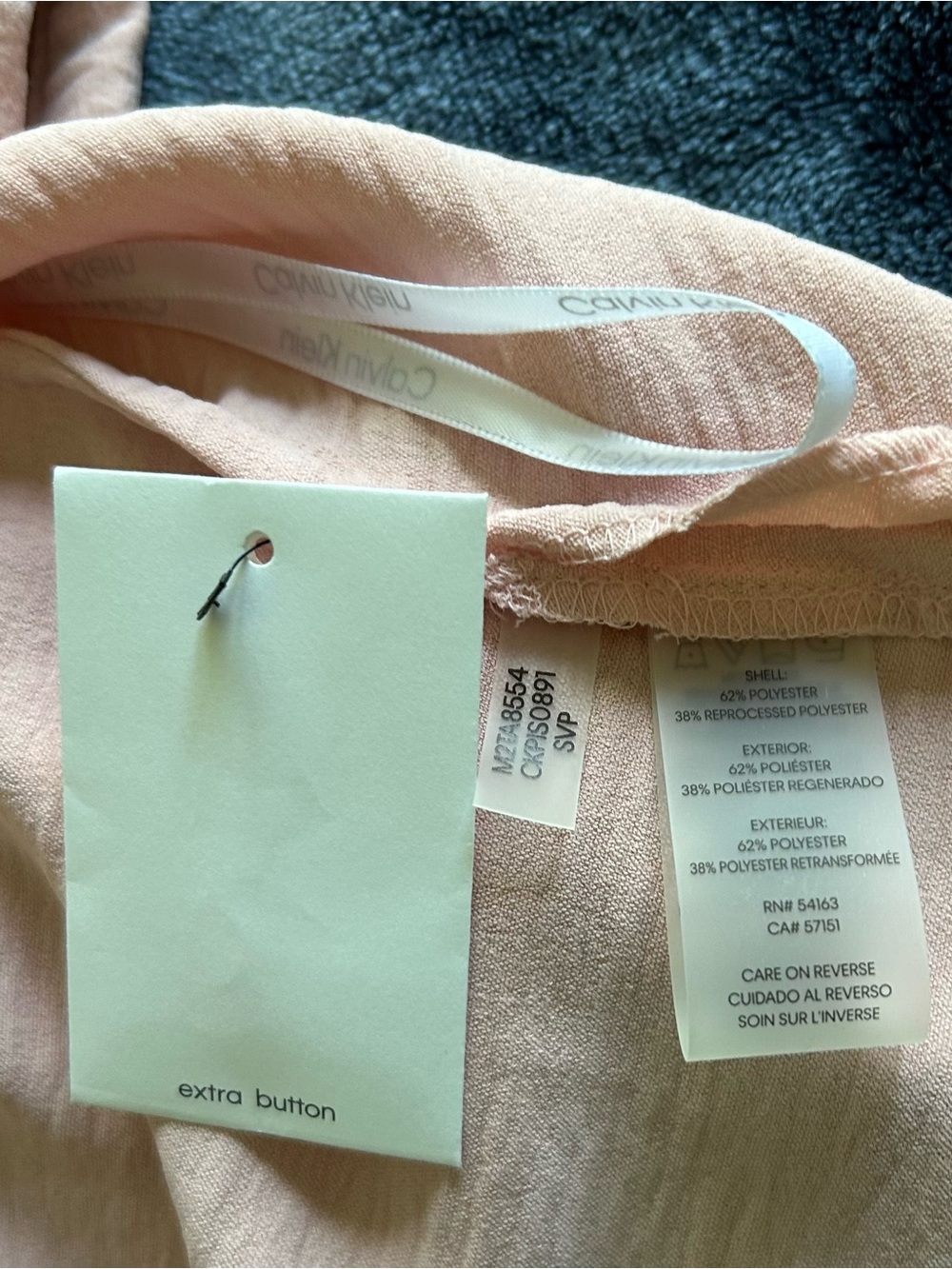 Calvin Klein Pale Peach Short-Sleeve Top - Picture 3 of 4